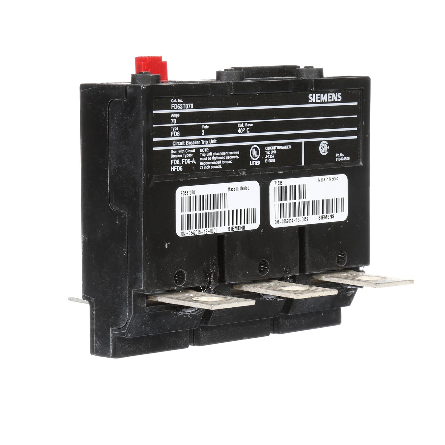 Siemens FD63T070 Circuit Breaker | Sentron Series FD 600V 70A