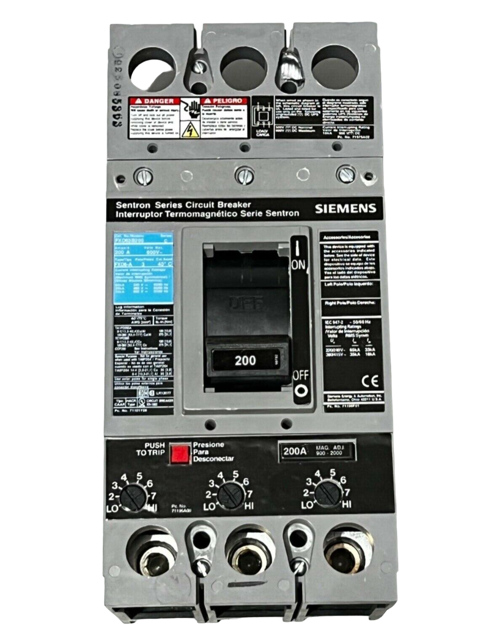 FD63B100 - SIemens Bolt-On 100 Amp 3 Pole Circuit Breaker - Essential Electric Supply