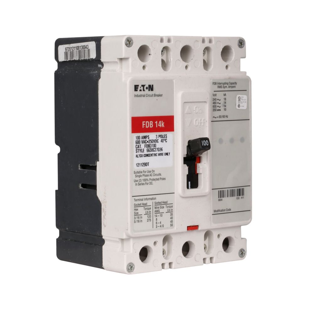 Eaton Cutler Hammer FDB3100S | 4.13 in x 6 in