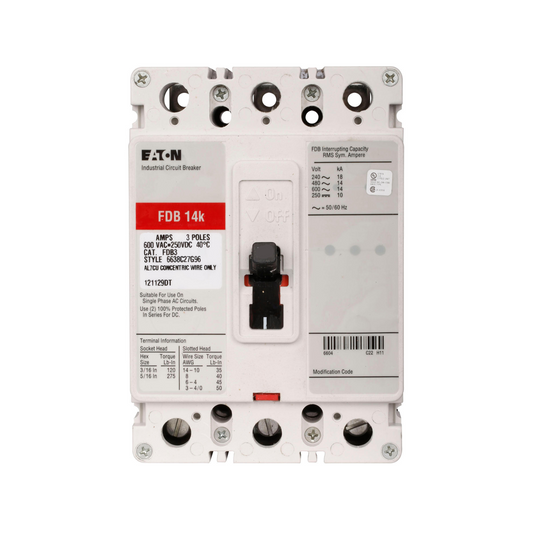 FDB3010L Cutler Hammer Molded Case Circuit Breaker Series C 10A 600V - Essential Electric Supply