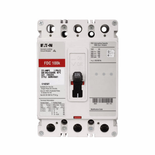 Cutler Hammer FDC3015VW Circuit Breaker | 600V 15A 3P 100kA@480V Bolt-On