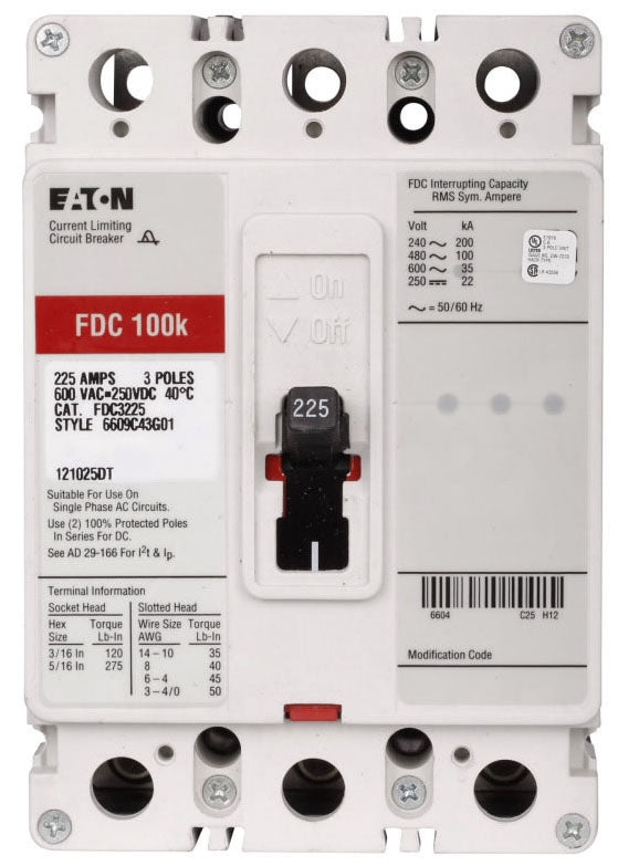 FDC3025 - Eaton/ Cutler Hammer/ Westinghouse Bolt-On 25 Amp 3 Pole Circuit Breaker - Essential Electric Supply