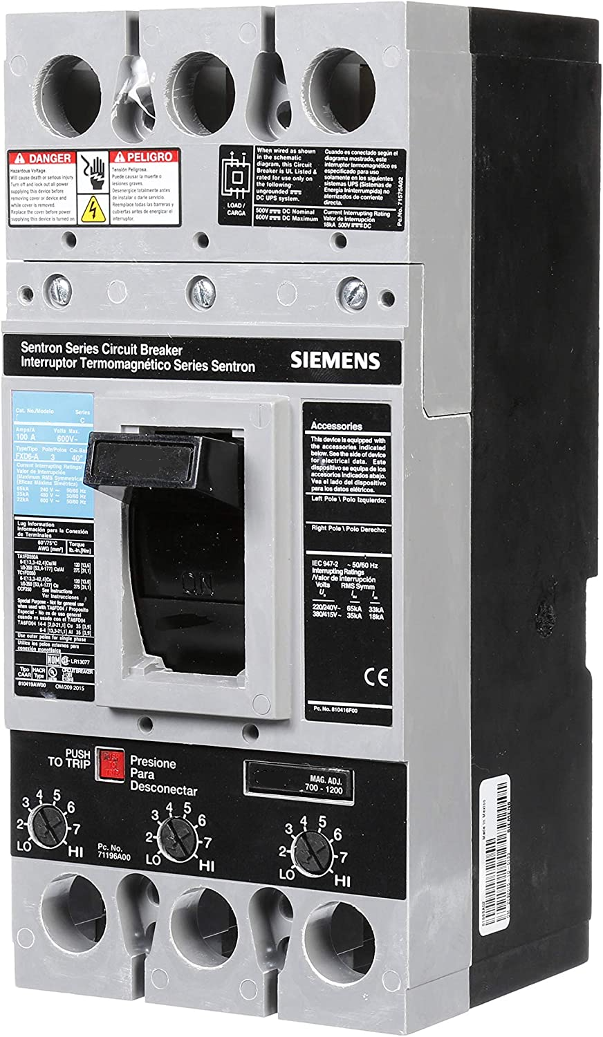 FD63B150L - SIemens Feed-Thru 150 Amp 3 Pole Circuit Breaker - Essential Electric Supply
