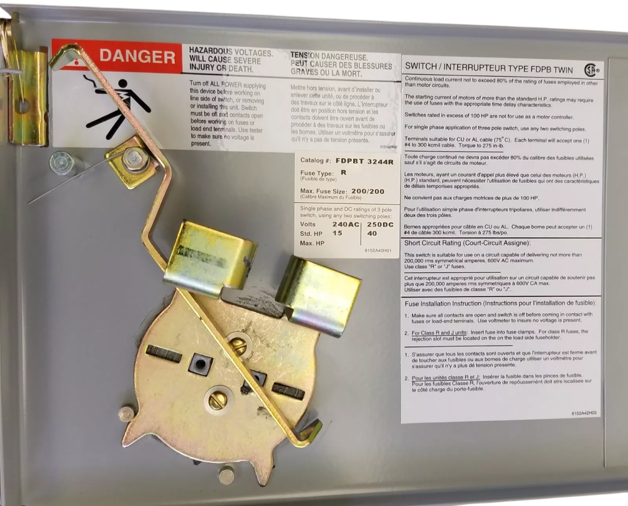 Cutler Hammer FDPBT3244R Switch | Type FDP FDPBT 240V 200A