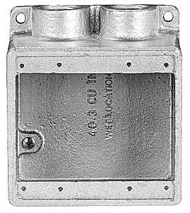 Ocal FDS222G PVC Double-Coated Dead End Device Box | Double Gang 3/4 Inch Hubs Corrosion-Resistant Iron Alloy FD Series