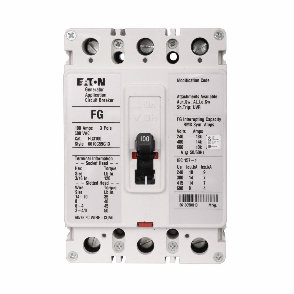 Eaton, Cutler Hammer FG3030 Circuit Breaker | Series C FG 600V 30A