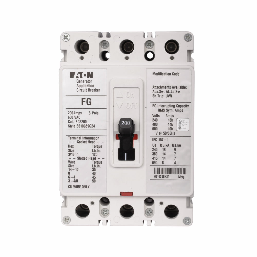 Cutler Hammer FG3200S02 Circuit Breaker | Series C FG 600V 200A