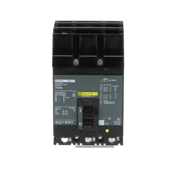 Square D FH36060 Circuit Breaker | 600V 60A 3P 25kA@480V I-Line