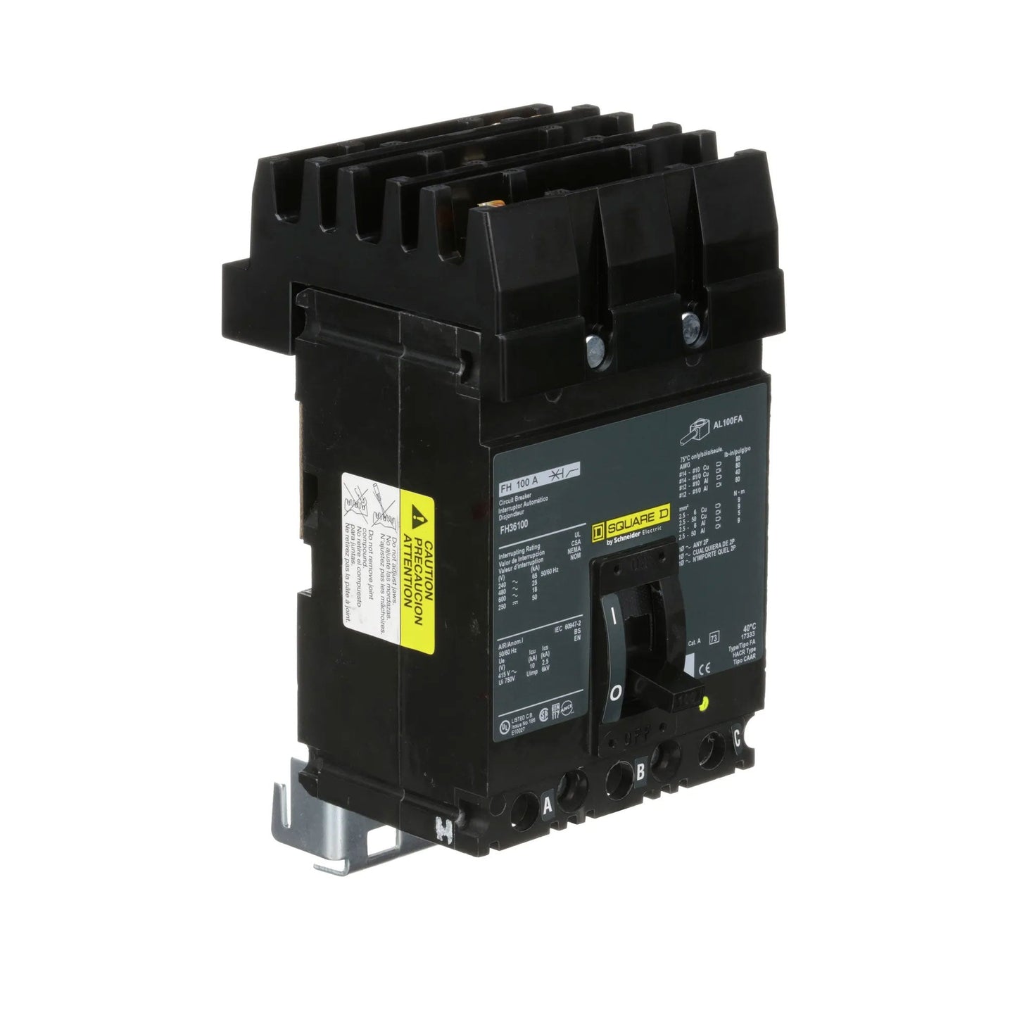 Square D FH36100 Circuit Breaker | 600V 100A 3P 25kA@480V I-Line