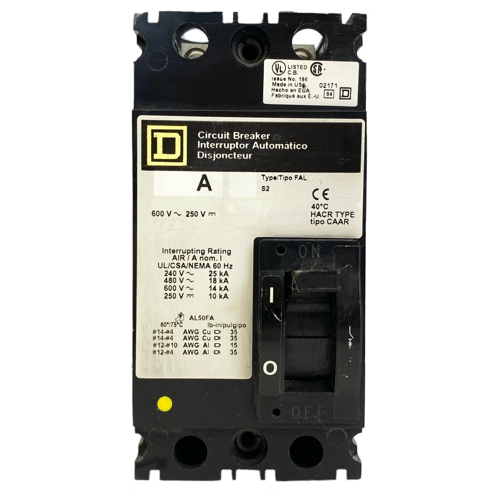 FHP26060V Square D Molded Case Circuit Breaker FHP Series 60A 600V - Essential Electric Supply