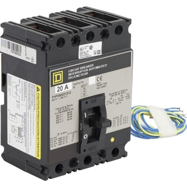 FHP360201212 Square D Molded Case Circuit Breaker FHP Series 20A 600V - Essential Electric Supply