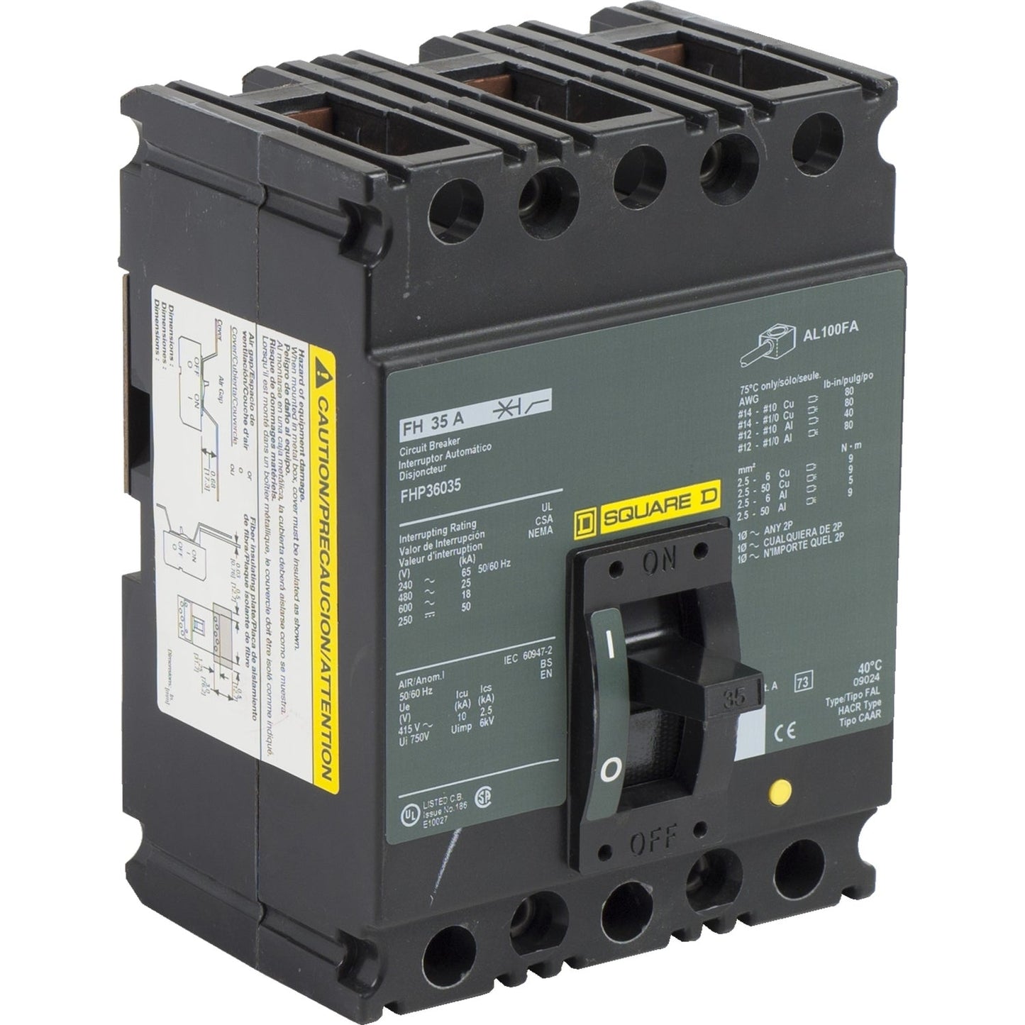 FHP36035 - Square D Bolt-On 35 Amp 3 Pole Circuit Breaker - Essential Electric Supply