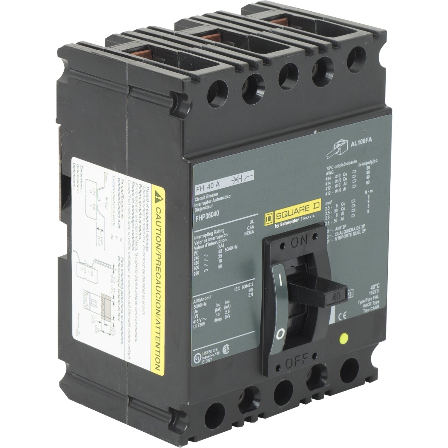 FHP36040 Square D Molded Case Circuit Breaker FHP Series 40A 600V - Essential Electric Supply