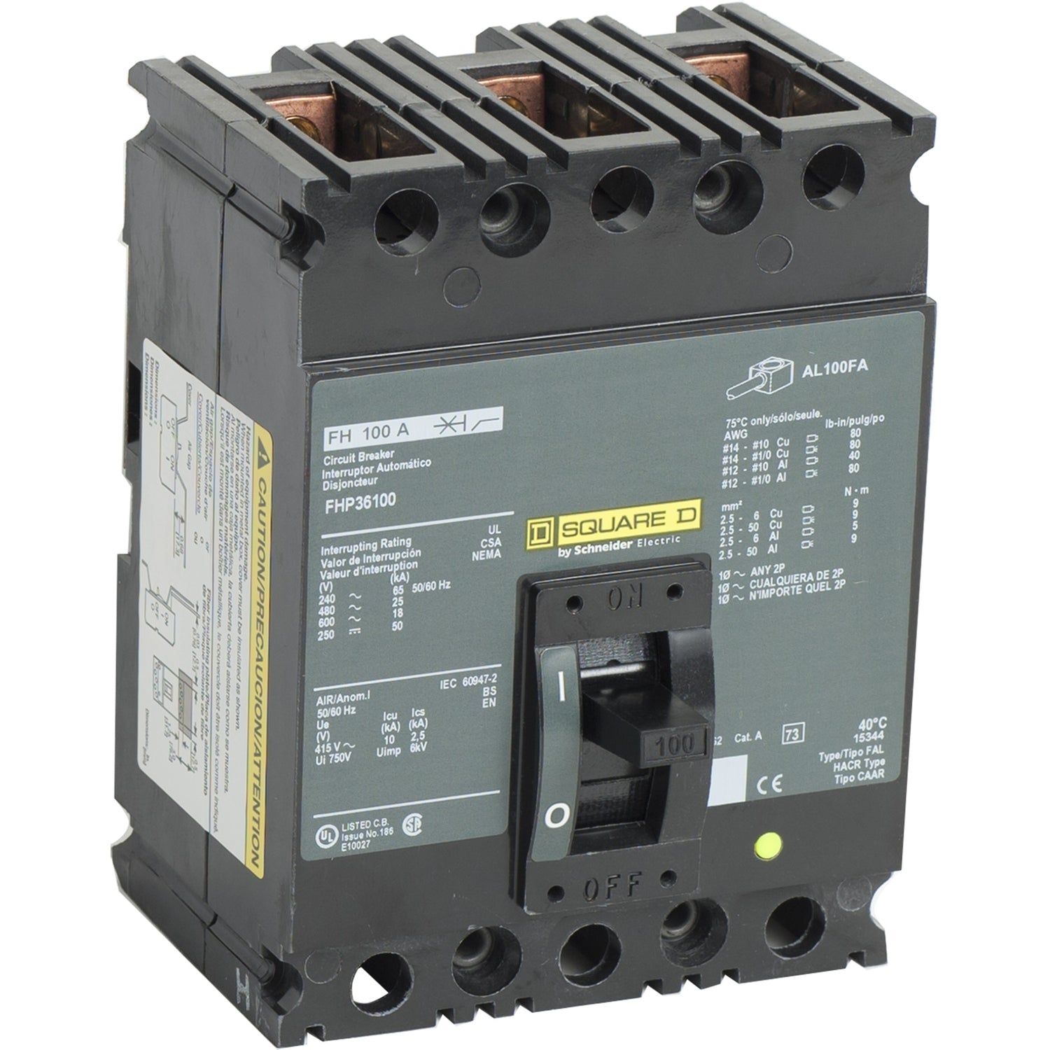 FHP36100 Square D Molded Case Circuit Breaker FHP Series 100A 600V - Essential Electric Supply