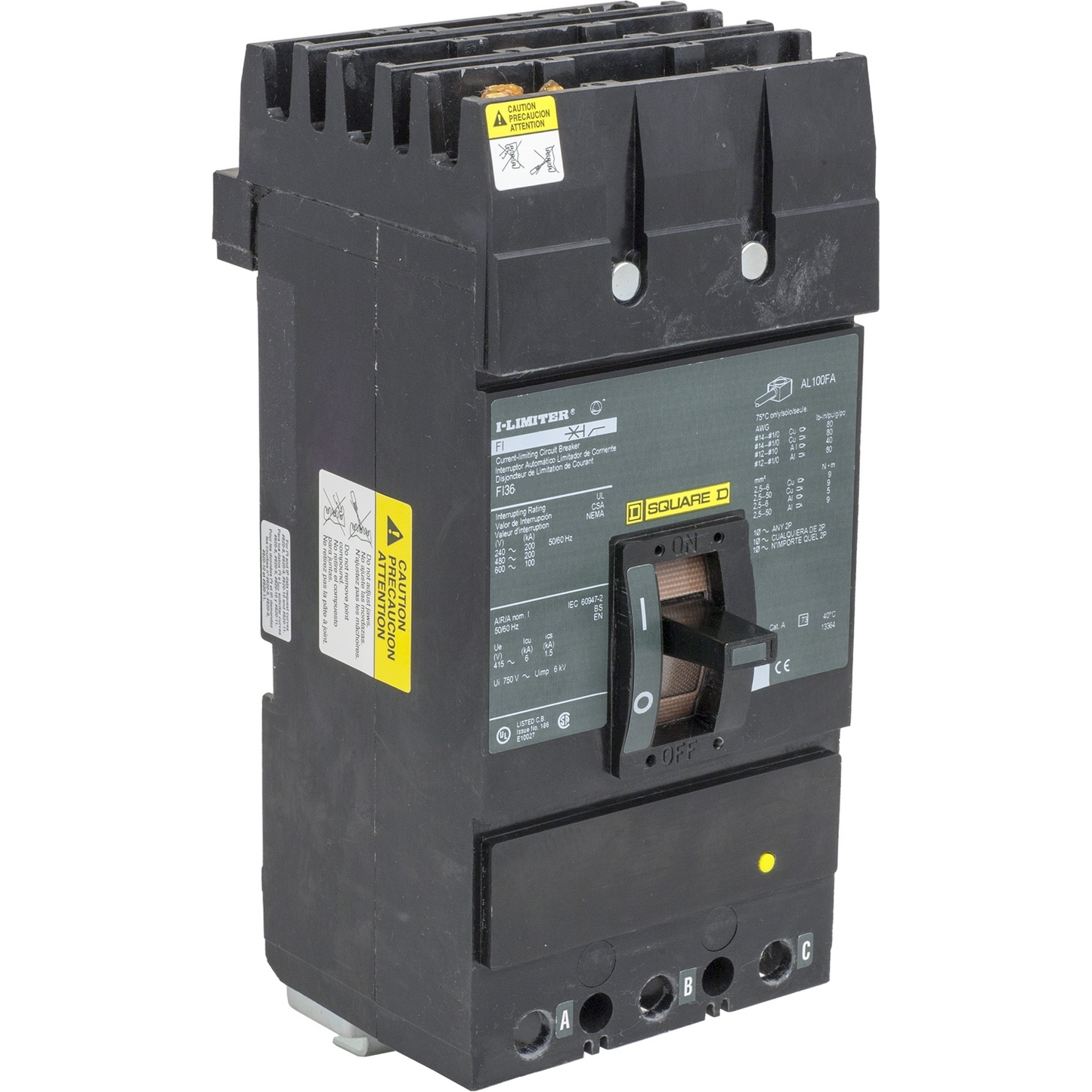 FI36100 - Square D I-Line Style Plug-In 100 Amp 3 Pole Circuit Breaker - Essential Electric Supply