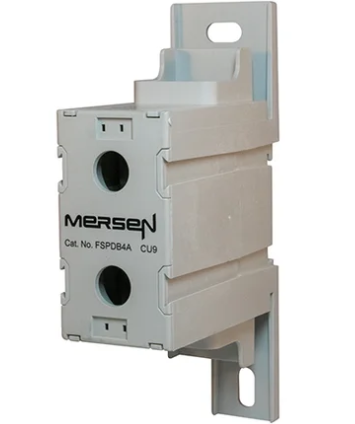 Mersen FSPDB4A Power Distribution Block | 600V 335A Finger-Safe DIN-Rail Mounted