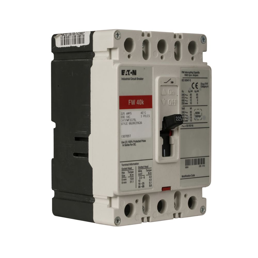 Westinghouse FWF3100KL Circuit Breaker | 690V 100A 3 Pole 40kA@415V Series C IEC