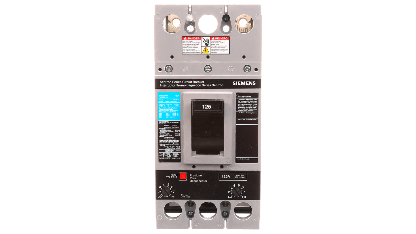 FXD62B125 - SIemens Bolt-On 125 Amp 2 Pole Circuit Breaker - Essential Electric Supply