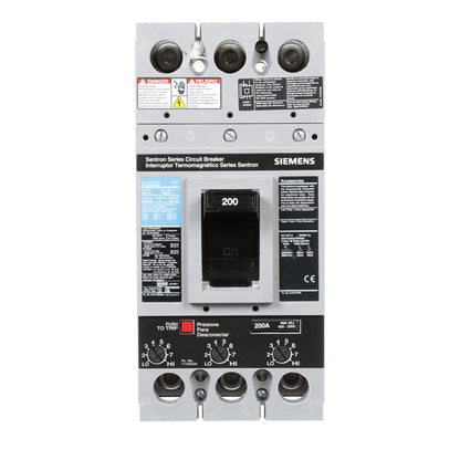 Siemens FXD63B200L Molded Case Circuit Breaker | 600V 200A 3P 35kA@480V Feed-Thru Sentron Series