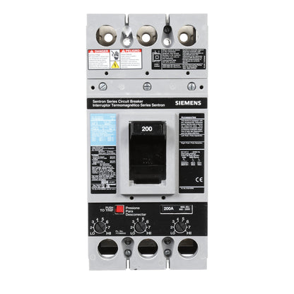 Siemens FXD63B200 Molded Case Circuit Breaker | 600V 200A 3P 35kA@480V Bolt-On Sentron Series