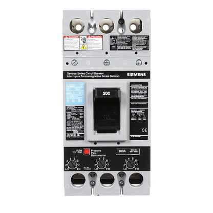 Siemens FXD63B200L Molded Case Circuit Breaker | 600V 200A 3P 35kA@480V Feed-Thru Sentron Series