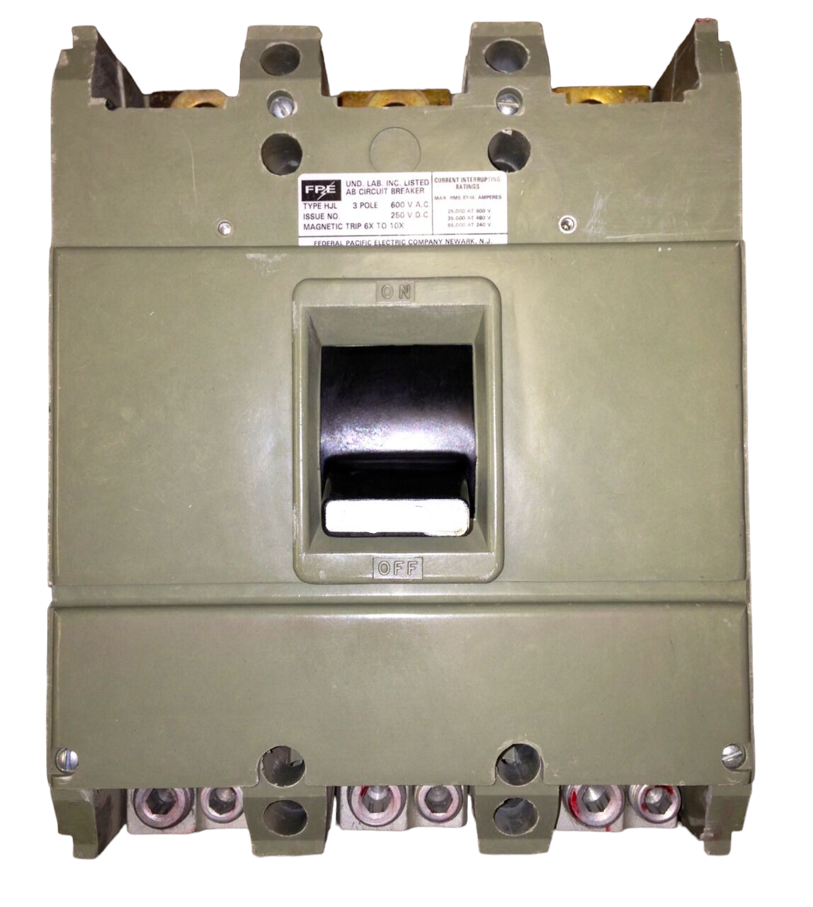 HJL432150 - Federal Pacific Bolt-On 480V 150A 3 pole circuit breaker 22kA@480V - Essential Electric Supply