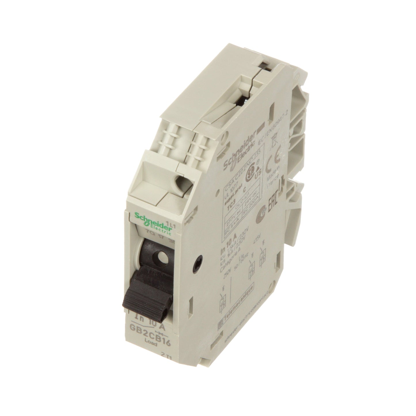 Square D GB2CB16 Circuit Breaker | 277V 10A 1P Plug-In 2kA@110V TeSys