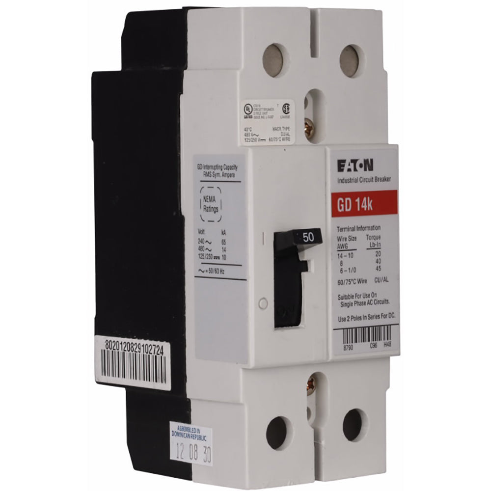 Westinghouse GD2030 Molded Case Circuit Breaker | 480V 30A 2P 14kA@480V Feed-Thru Series C