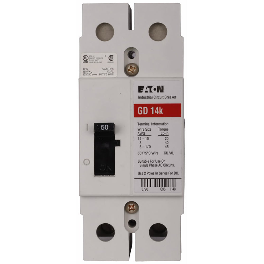 Westinghouse GD2030 Molded Case Circuit Breaker | 480V 30A 2P 14kA@480V Feed-Thru Series C