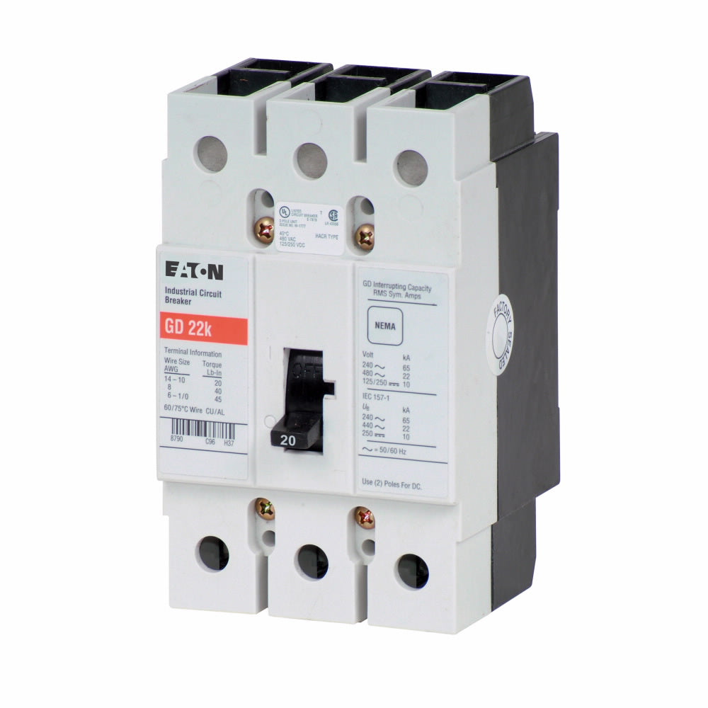 Cutler Hammer GD3020D Circuit Breaker | Series C GD 480V 20A