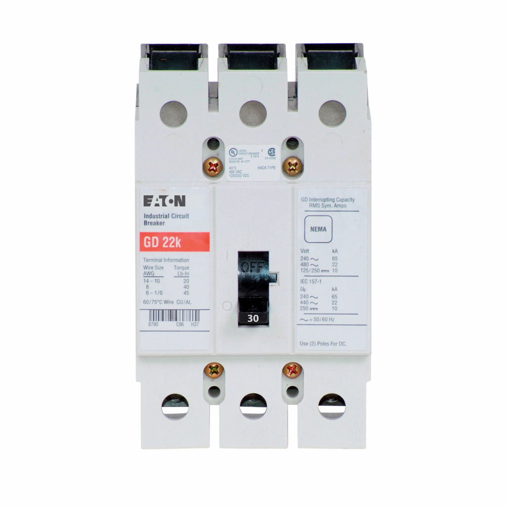 Eaton GD3030 Circuit Breaker | Series C GD 480V 30A