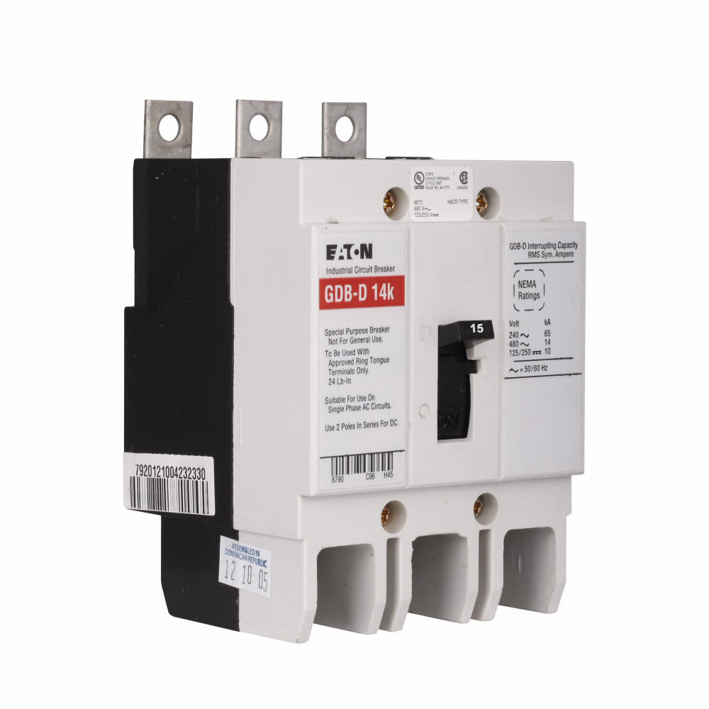 Cutler Hammer GDB3015D Circuit Breaker | Series C GDB 480V 15A