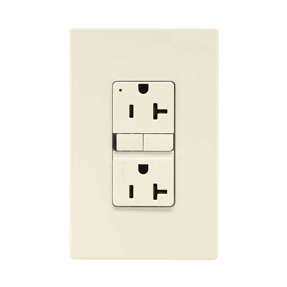 Hubbell GF20LA GFCI Receptacle 20A Light Almond Hubbell-Pro
