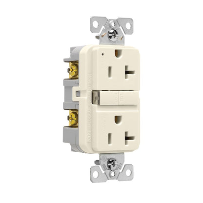 Hubbell GF20LA GFCI Receptacle 20A Light Almond Hubbell-Pro
