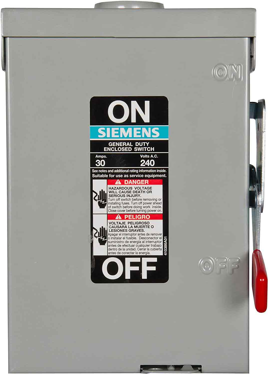 Siemens GF221NR Disconnect Switch | 240V 30A 1-Phase 2-Pole Fusible 100kA@240V VBII Series