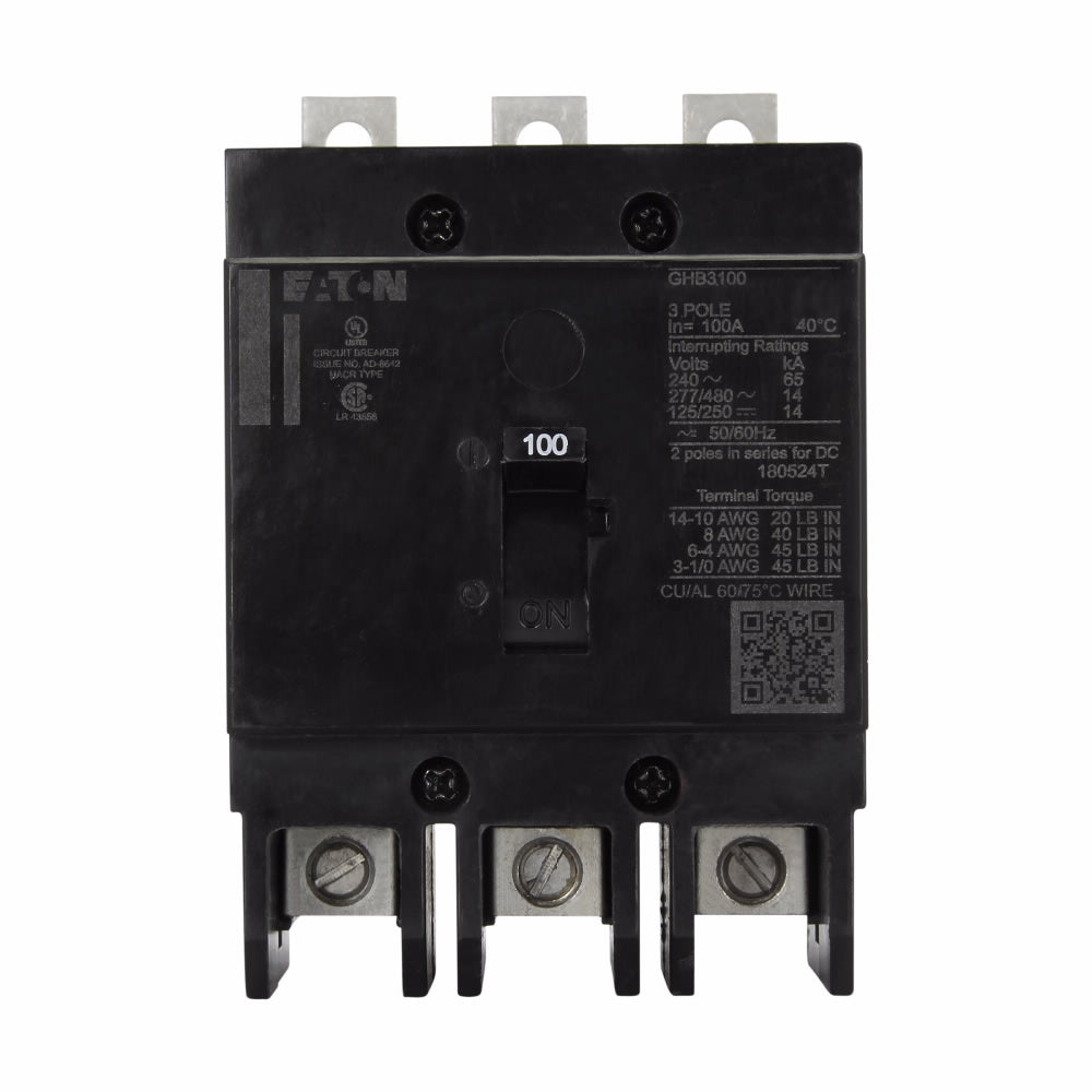 GHB3100S1 - Eaton/ Westinghouse/ Cutler Hammer Bolt-On 100 Amp 3 Pole Circuit Breaker - Essential Electric Supply