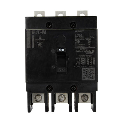 Eaton GHB3100S2 Circuit Breaker | 480V 100A 3P 14kA@480V Bolt-On Series C