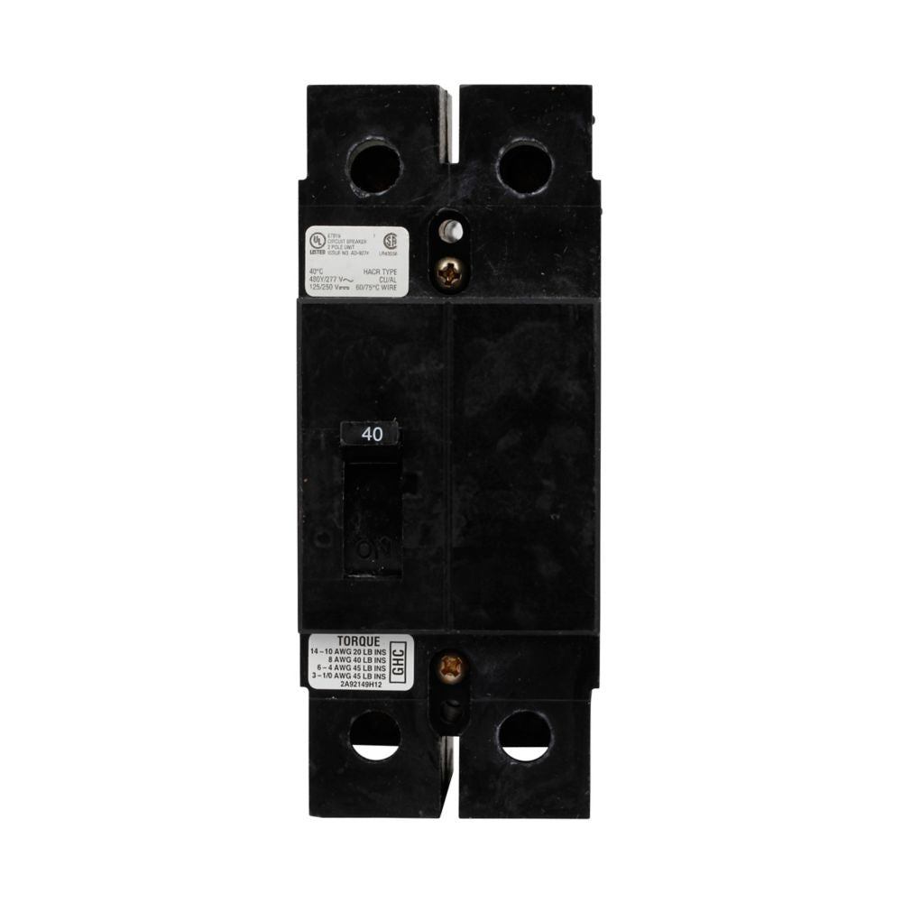 Eaton GHC2040 Circuit Breaker | 480V 40A 2P 14kA@480V Feed-Thru Series C