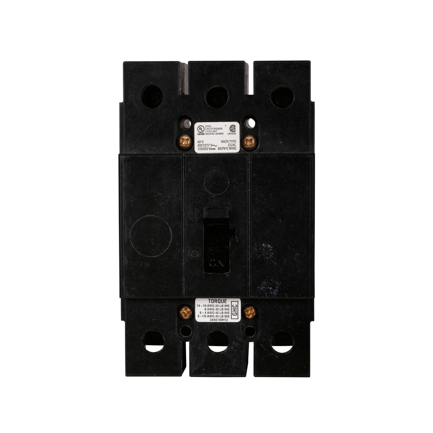 GHC3080 - Cutler Hammer/ Eaton/ Westinghouse Feed-Thru 80 Amp 3 Pole Circuit Breaker - Essential Electric Supply