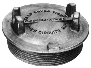 Crouse-Hinds GUA09 Electrical box covers | Copper-free aluminum 5" cover opening 12 thread pitch GUA
