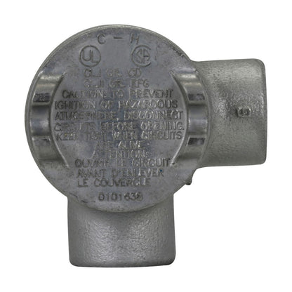 Crouse-Hinds GUAL24 Conduit Outlet Box | L Shape 3/4" Hub 2" Cover Opening GUA