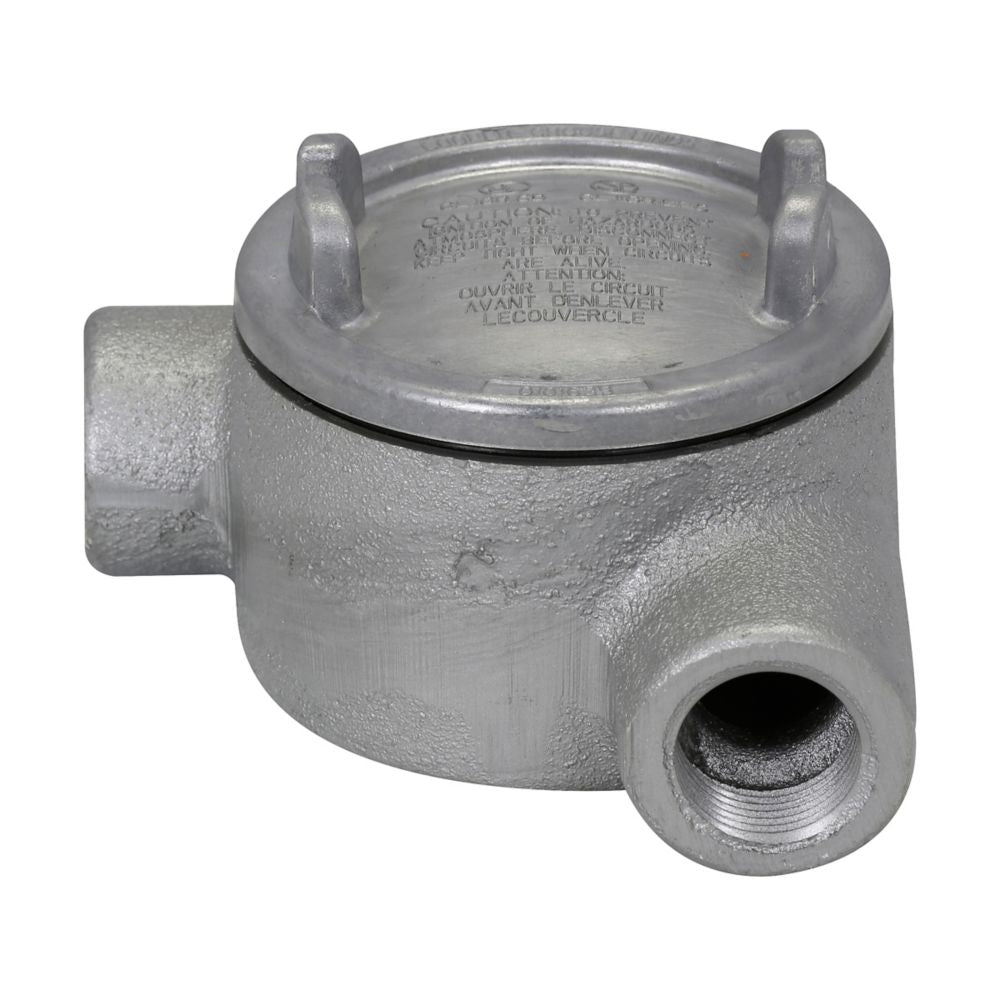 Crouse-Hinds GUAN26 Conduit Outlet Box | 3" Cover Feraloy Iron Alloy 3/4" Hub GUA