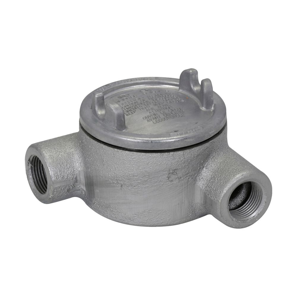 Crouse-Hinds GUAN26 Conduit Outlet Box | 3" Cover Feraloy Iron Alloy 3/4" Hub GUA