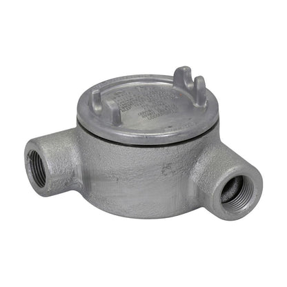 Crouse-Hinds GUAN69 Conduit Outlet Box | 5-Inch Cover Feraloy Iron N Shape 2-Inch Conduits GUA