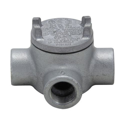 Crouse-Hinds GUAT14 Outlet Box | Explosion-Proof T-Shape 2" Cover 1/2" Threaded Rigid Conduit GUA