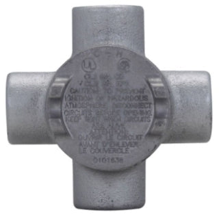 Crouse-Hinds GUAX16 Conduit Outlet Box | Explosion-Proof Feraloy Iron X Shape 1/2-Inch GUA