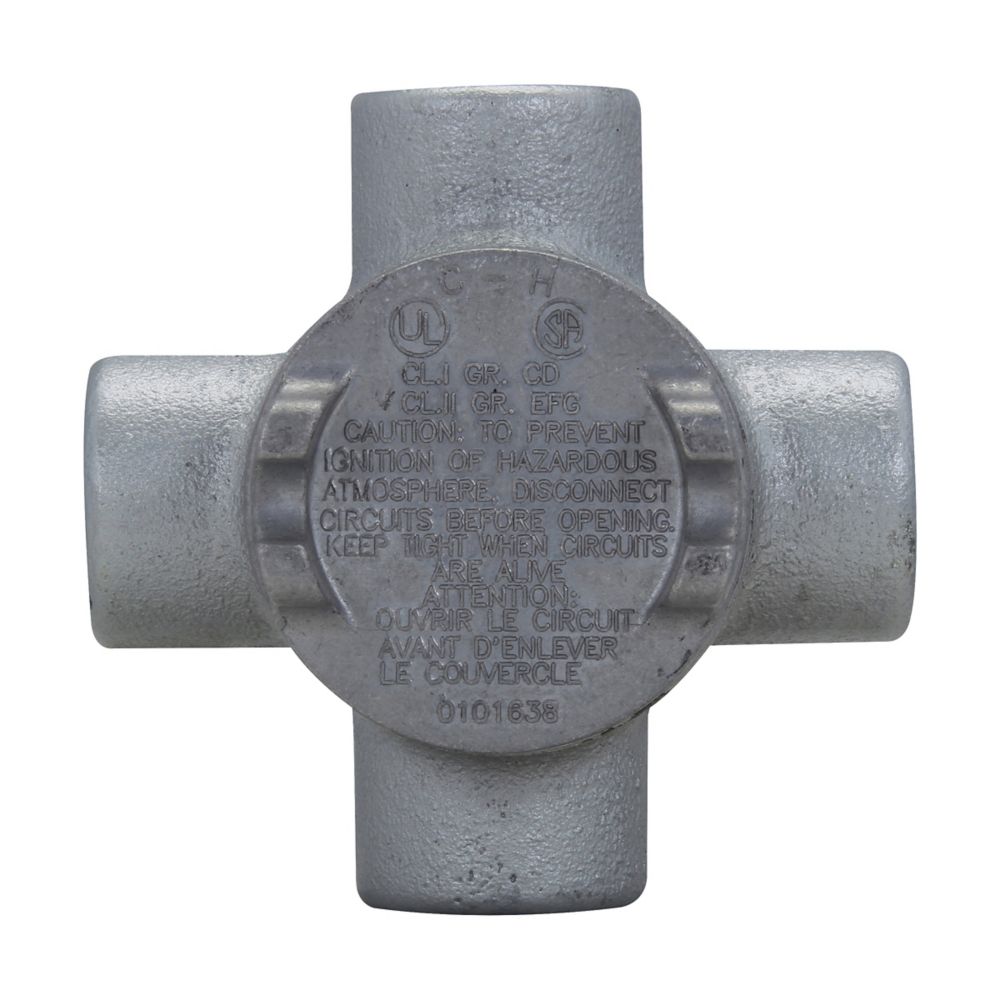 Crouse-Hinds GUAX24 Conduit Outlet Box | 2" Cover 3/4" Conduits Explosion-Proof GUA