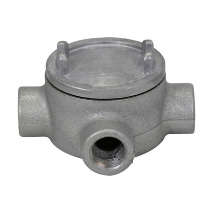 Crouse-Hinds GUAX49 Conduit Outlet Box | Feraloy Iron Alloy X Shape 5-Inch Cover Opening GUA