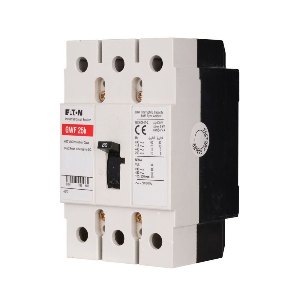 Westinghouse GWF3100 Circuit Breaker | 600V 100A 3P 22kA@480V Feed-Thru Series C IEC