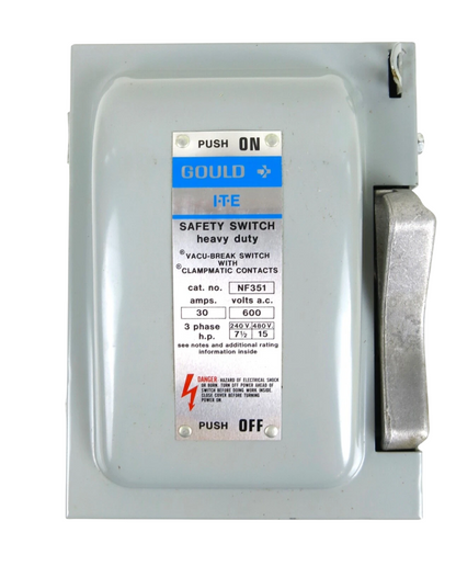 Siemens NF351DTK Manual Transfer Switch | 600V 30A 3P Non-Fusible VBII Series